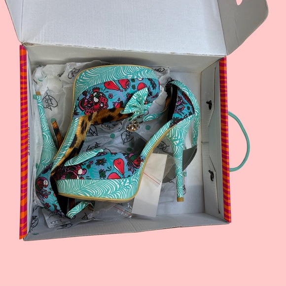 Iron Fist Loco Koko Turquoise Platform Stiletto Pumps 5” Heel Women’s 8 NWB - Picture 13 of 13